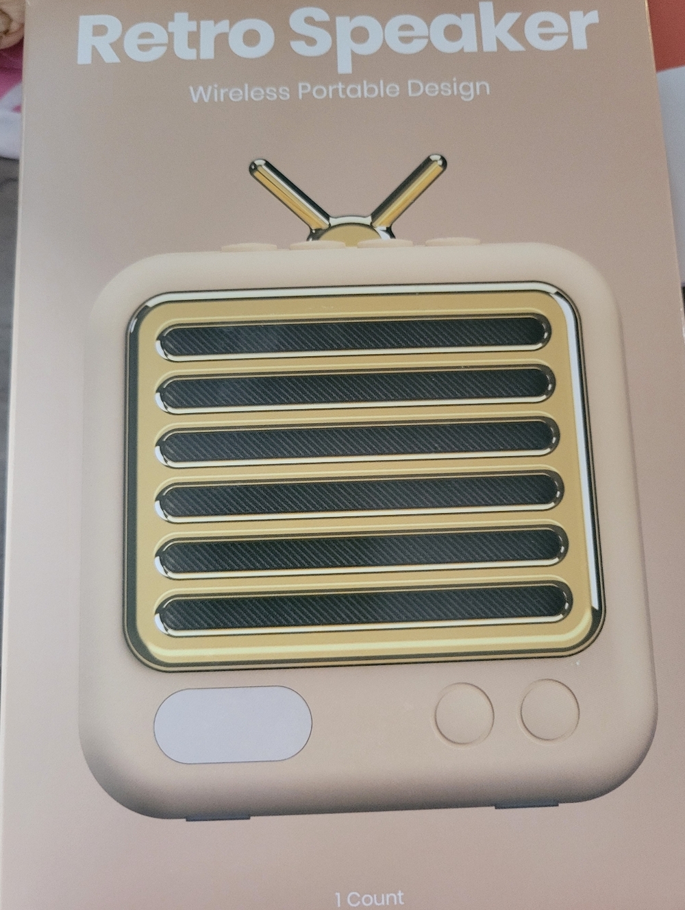 Gems Retro Speaker Wireless Portable Bluetooth Speaker - Cream/Gold